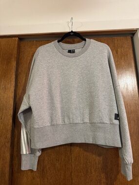 adidas Women's Light Gray Crewneck Sweatshirt